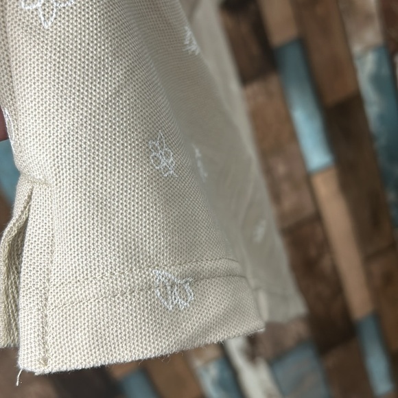 👕 Veboon Mens medium cream cotton flex polo shirt - Picture 9 of 15